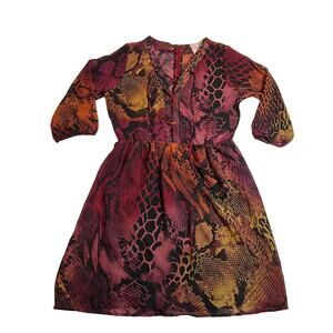 Romeo & Juliet Couture Snake Print V-Neck Mini Dress Size Small Lightweight